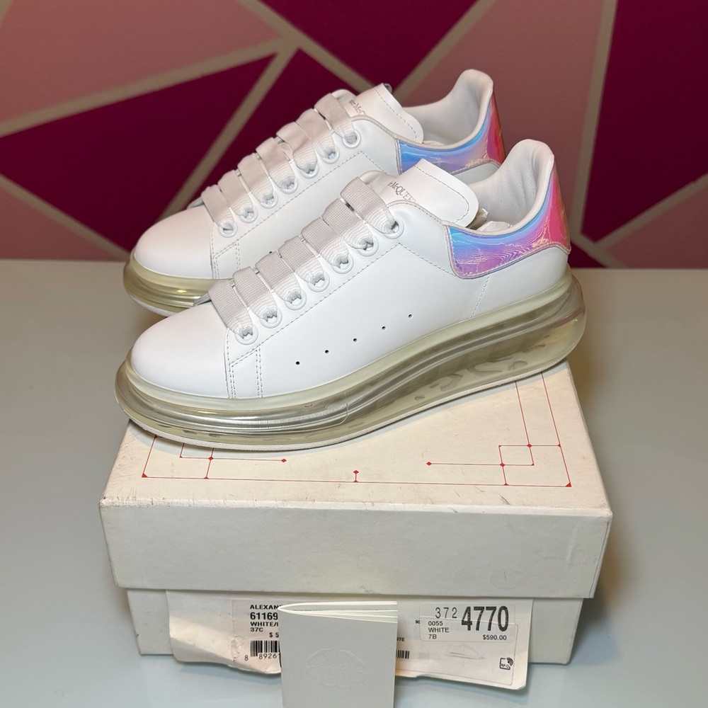 Alexander McQueen Women Oversized Sneakers - White and Iridescent